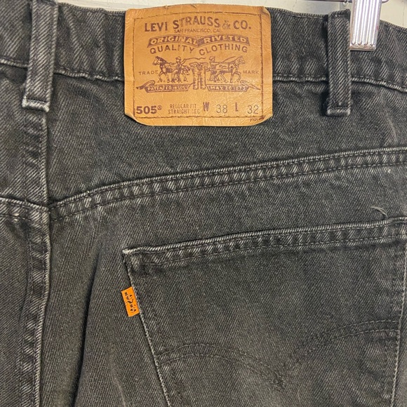Vintage 505 Levi’s Orange Tab Black Straight Leg Jeans - Picture 15 of 16